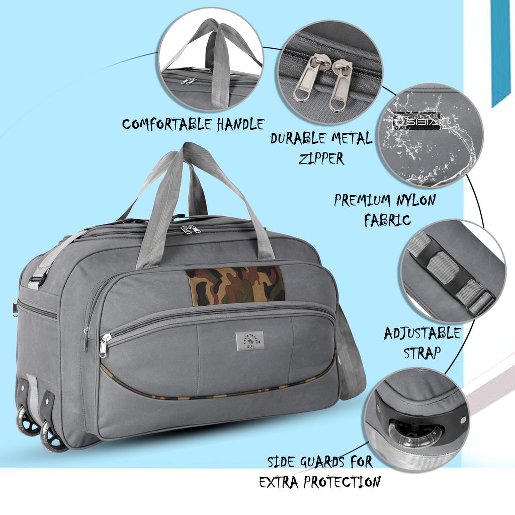 Letstravel Large Capacity Waterproof Travel Duffel Bag with Shoe Compartment, Weekender Overnight Bag, Gym Sports Bag for Men and Women, Grey