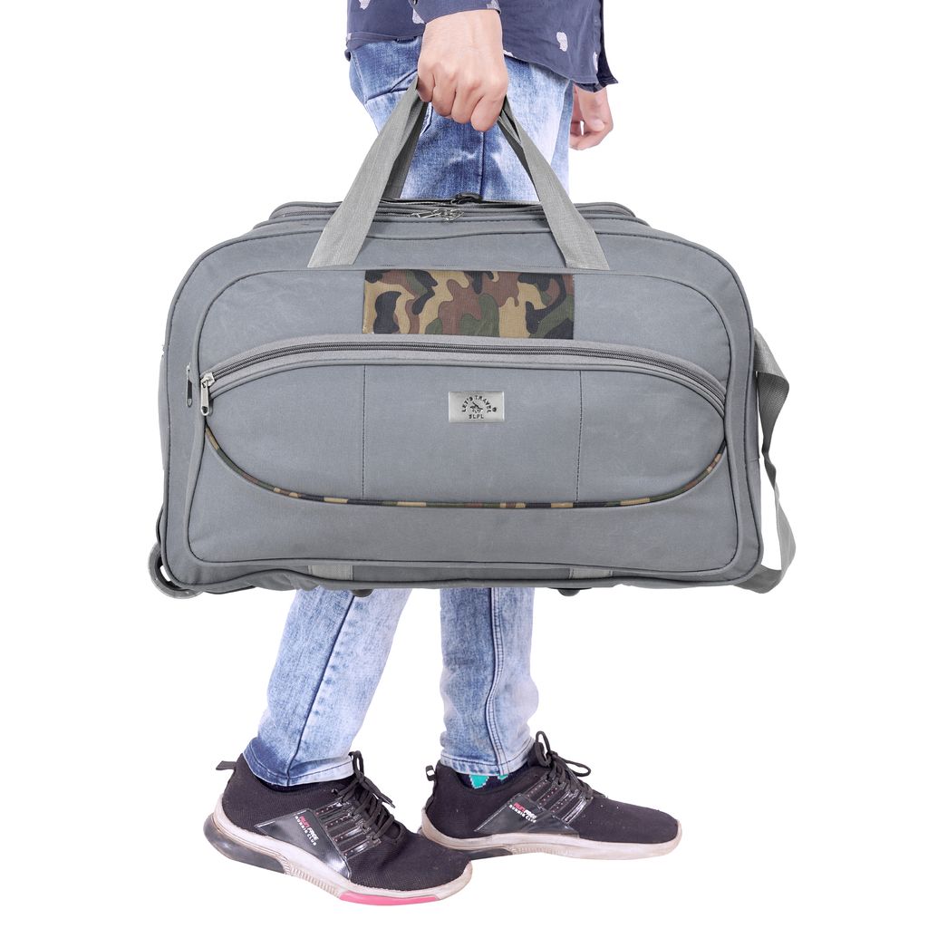 Letstravel Large Capacity Waterproof Travel Duffel Bag with Shoe Compartment, Weekender Overnight Bag, Gym Sports Bag for Men and Women, Grey