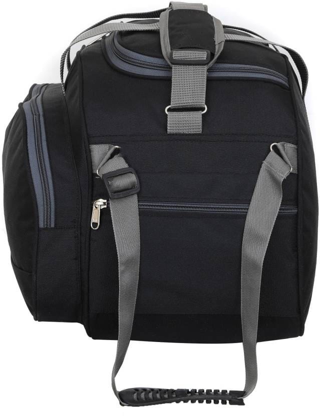 Black Wheeled Duffel Bag with Grey Accents