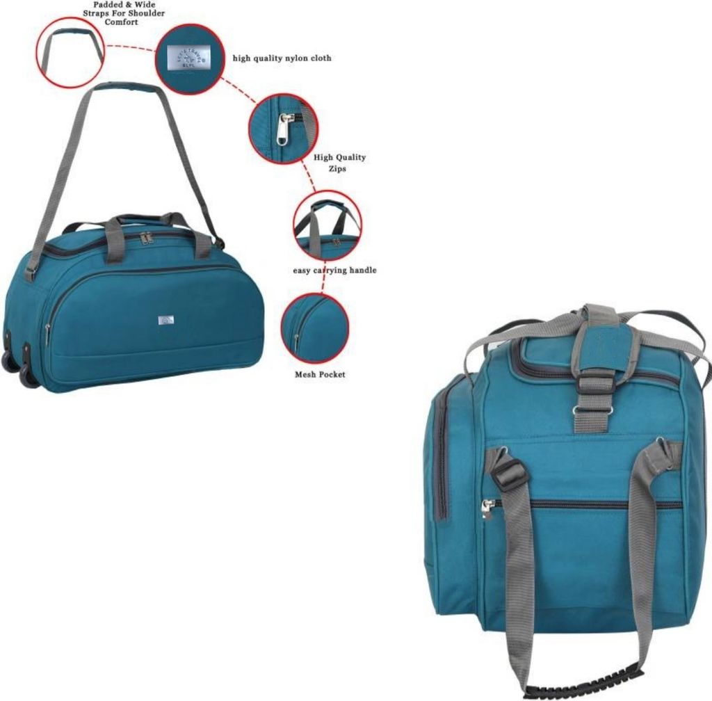 "Carry-On Luggage, 2-Wheeled Wheeled Duffel Bag, Teal"