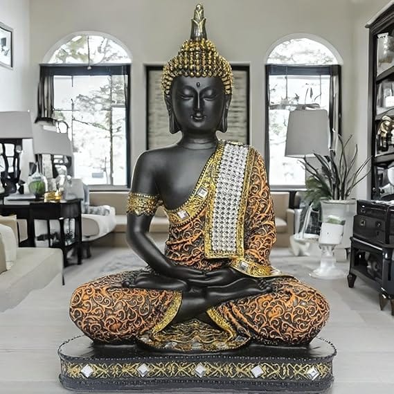 Global Grabbers New 25 Centimetre Meditating Sitting Buddha Statue