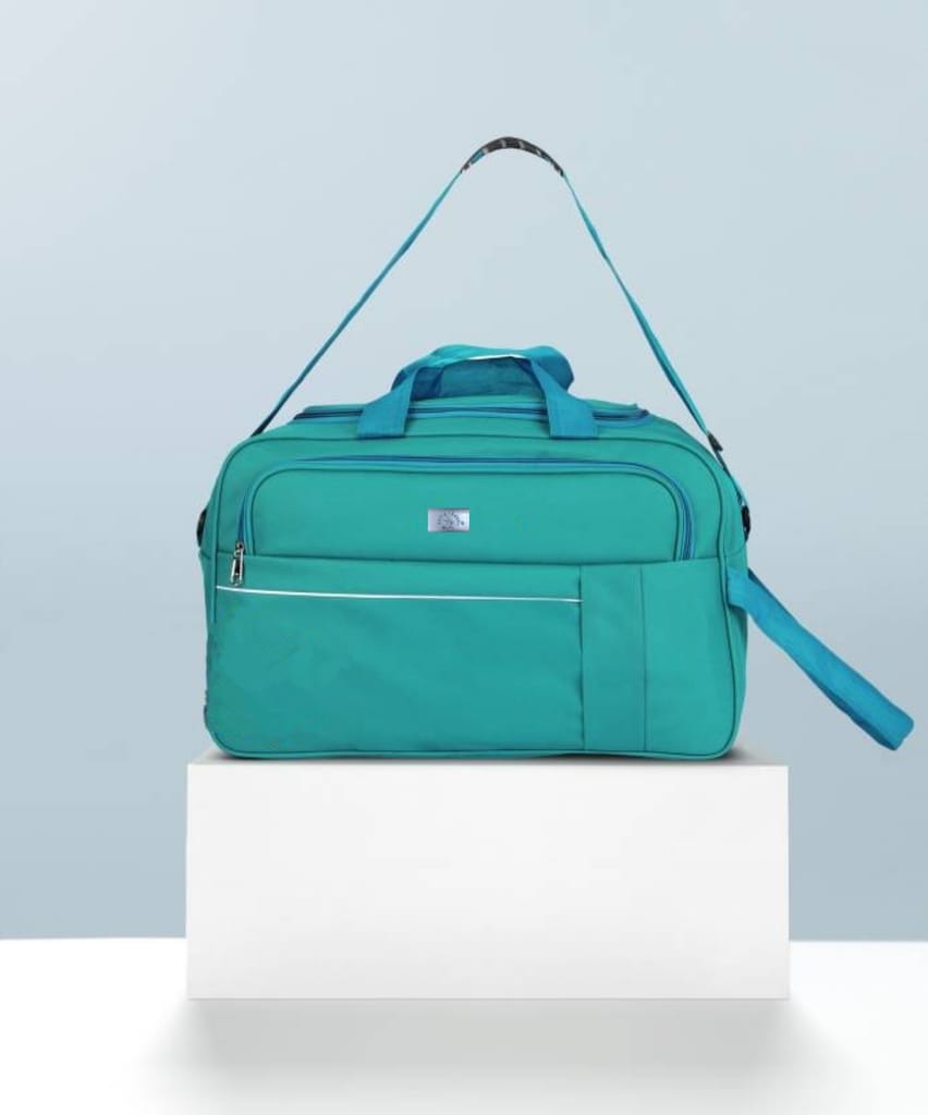Large Teal Green Travel Duffel Bag with Adjustable Shoulder Strap