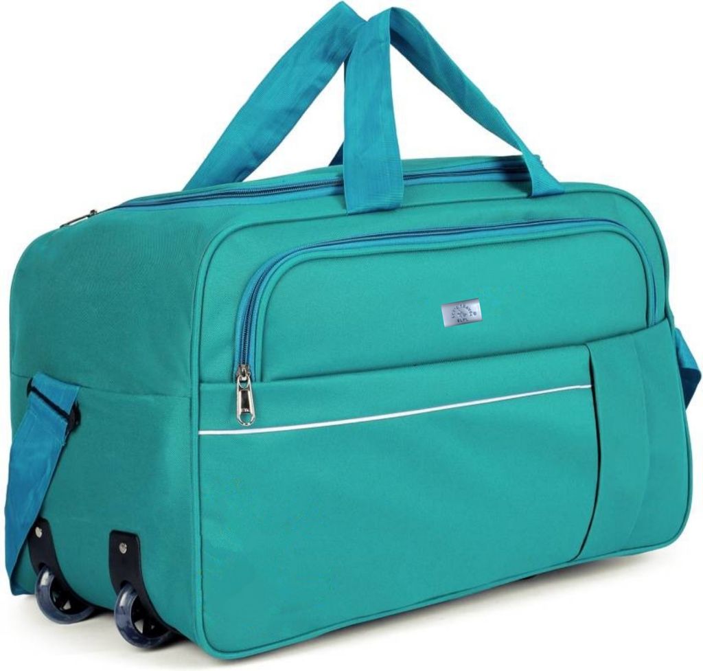 Large Teal Green Travel Duffel Bag with Adjustable Shoulder Strap