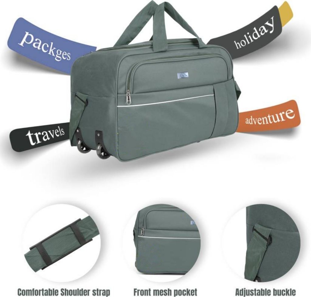 Grey Wheeled Duffel Bag