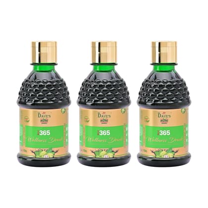 The Dave's Noni - 250ML Noni Juice,365 Wellness Drink - Antioxidants, Boosts Energy, Diabetes Care, Sugar-Free Detox Juice, and Energy Drink for Immunity(Pack of 3)