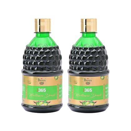 The Dave's Noni - 500ML Noni Juice,365 Wellness Drink - Antioxidants, Boosts Energy,Diabetes Care, Sugar-Free Detox Juice, and Energy Drink for Immunity(Pack of 2)
