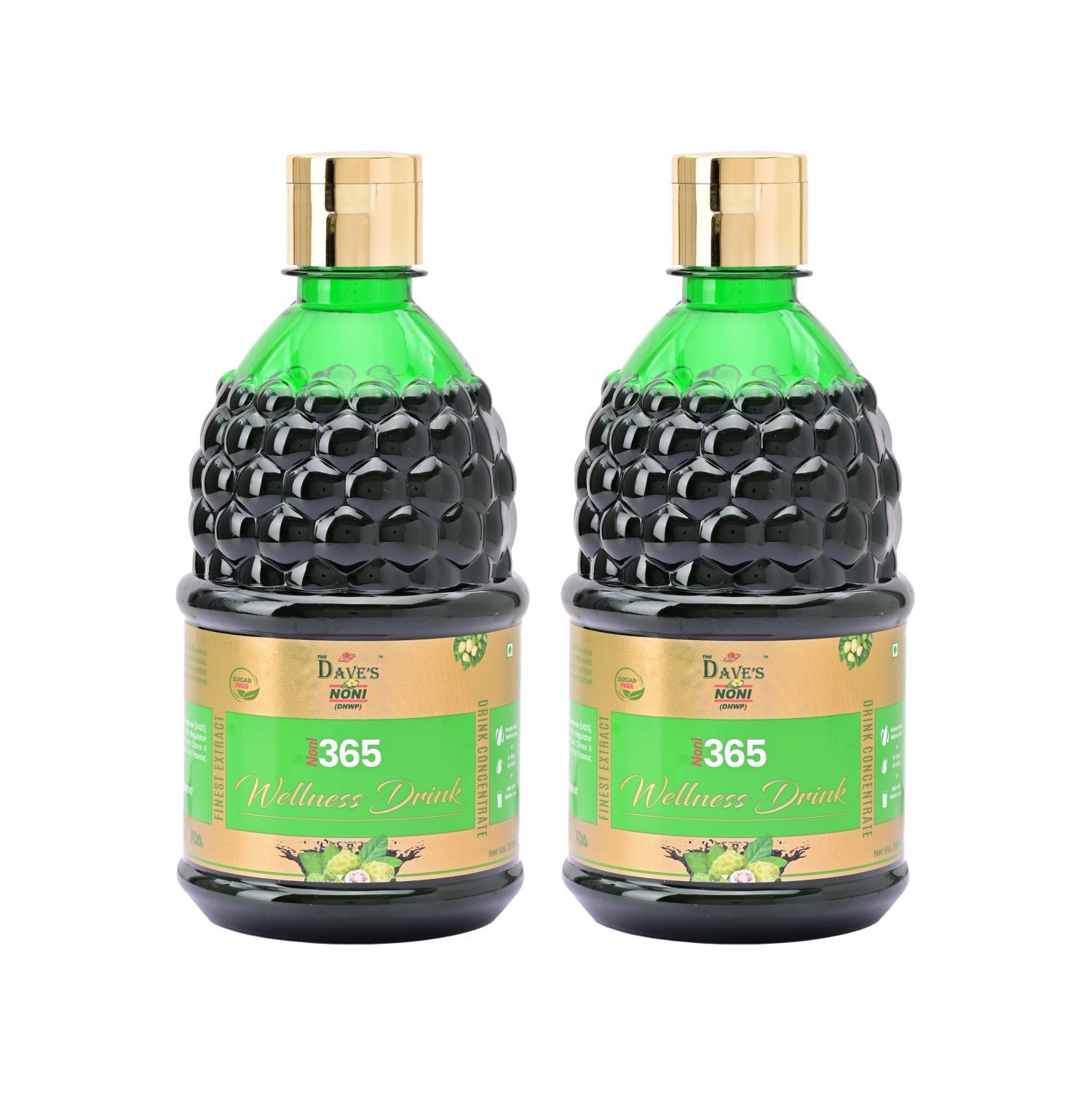 The Dave's Noni - 500ML Noni Juice,365 Wellness Drink - Antioxidants, Boosts Energy,Diabetes Care, Sugar-Free Detox Juice, and Energy Drink for Immunity(Pack of 2)