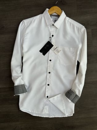 Men's Casual Slim Fit White Shirt with Long Sleeves and Button Down Collar Men's Casual Slim Fit White Shirt with Long Sleeves and Button Down Collar
