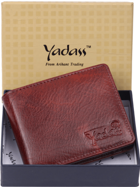 Brown Leather Bifold Wallet for Men with RFID Blocking Technology
