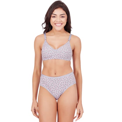 Bodycare Women's Assorted Prints Combed Cotton Bra & Panty Set  6450A