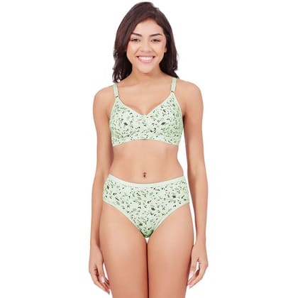 Bodycare Women's Assorted Prints Combed Cotton Bra & Panty Set  6450F