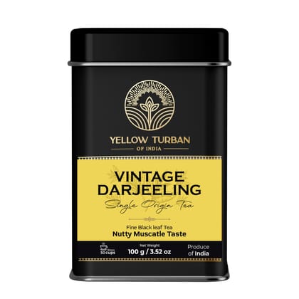 Yellow Turban Vintage Darjeeling, Single Origin Tea, 100g, Nutty Muscatale Taste Yellow Turban Vintage Darjeeling, Single Origin Tea, 100g, Nutty Muscatale Taste