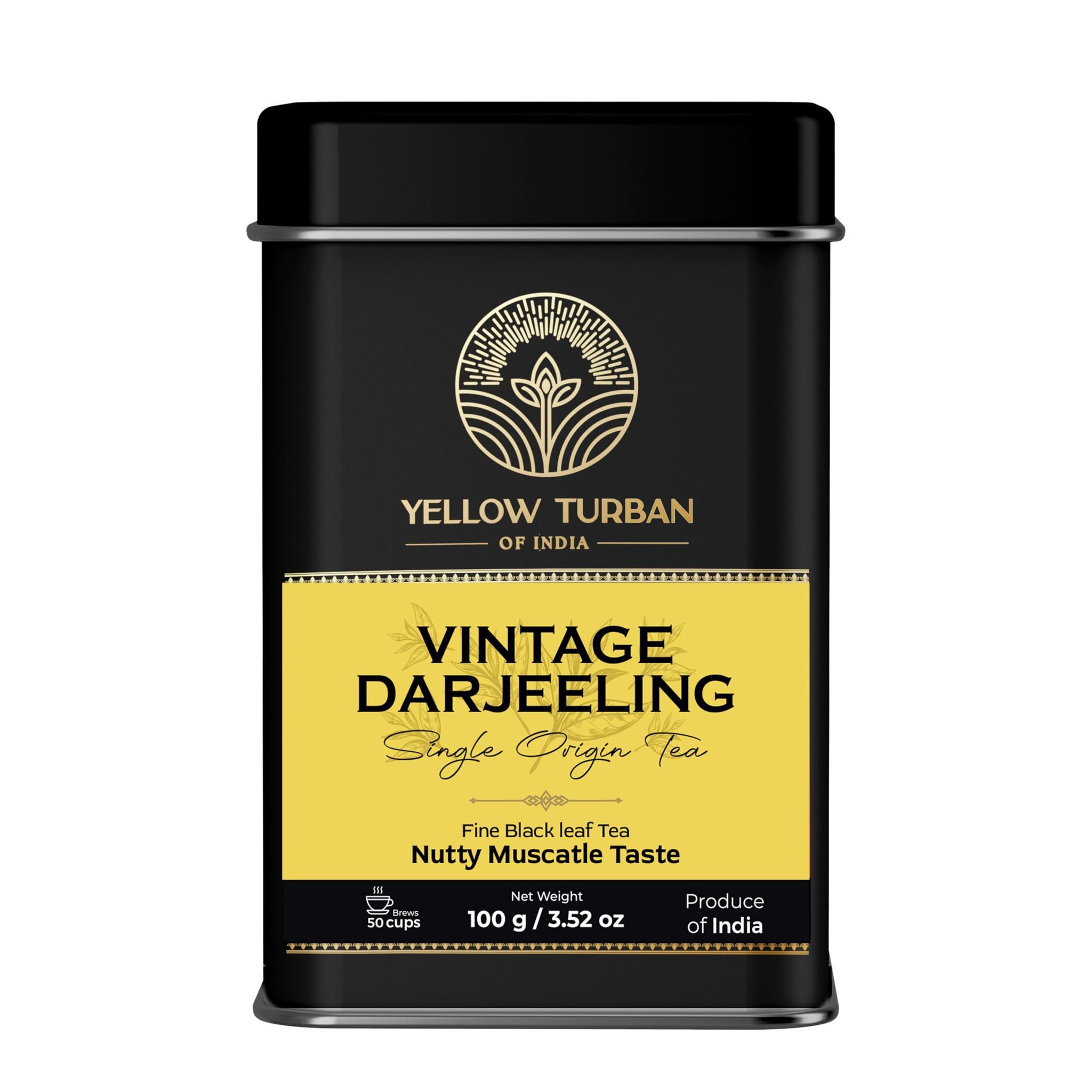 Yellow Turban Vintage Darjeeling, Single Origin Tea, 100g, Nutty Muscatale Taste