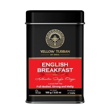 Yellow Turban English Breakfast Tea, 100g, Full-Bodied, Strong and Malty