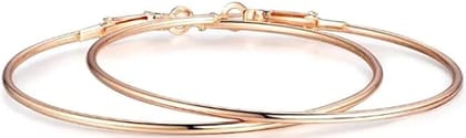  Gold hoop earrings, 14k gold plated, 2 inch diameter, lightweight, nickel-free, for women