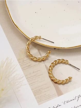  Gold Twisted Hoop Earrings