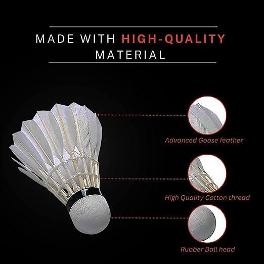 Professional Goose Feather Badminton Shuttlecocks - Pack of 2