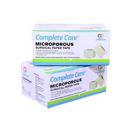 Complete Care Microporous Surgical Paper Tape 2 Inch x 5 Meter, Breathable & Skin-Friendly, Medical-Grade Adhesive, 6 Rolls In Each Pack