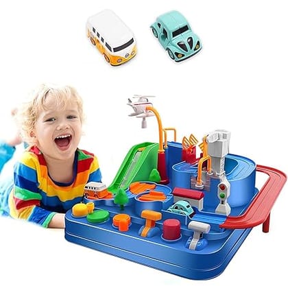 HIRNAYA Car Race Tracks for Boys Car Adventure Toys for 3+ Year Old Boys Girls