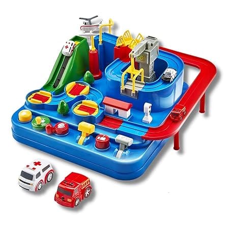 HIRNAYA Car Race Tracks for Boys Car Adventure Toys for 3+ Year Old Boys Girls