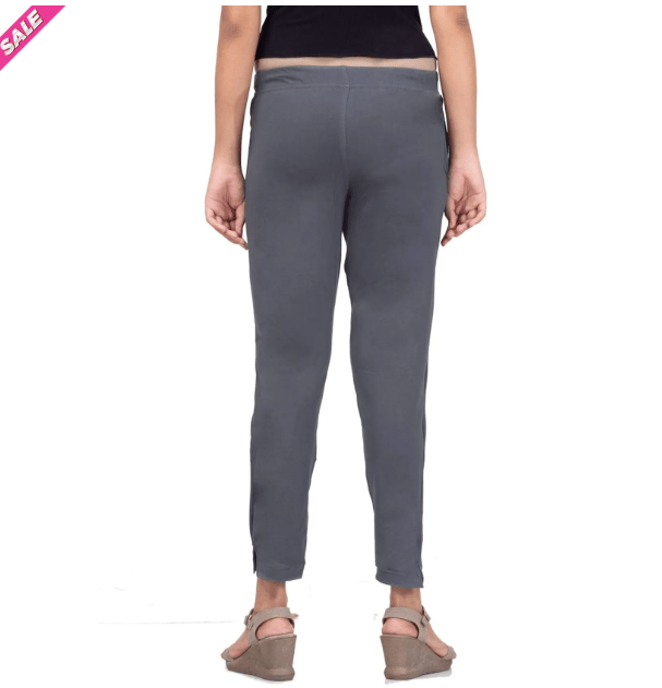 Women's Solid Charcoal Gray Ankle Length Leggings