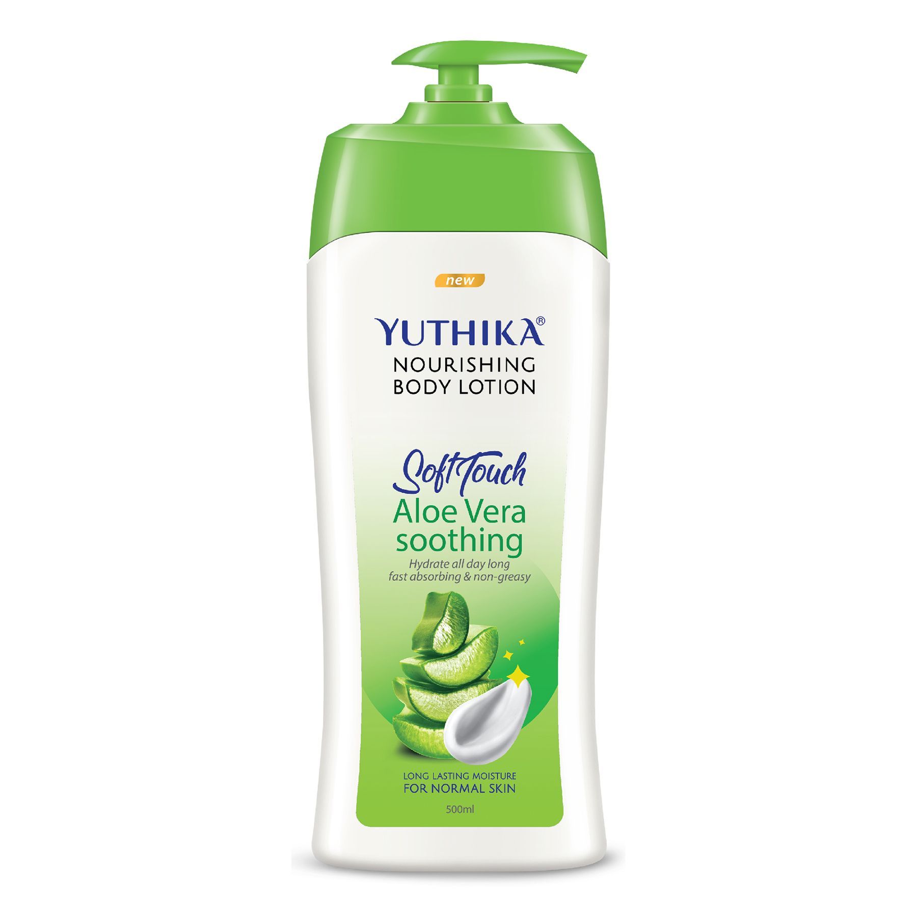 Yuthika Aloe Vera Body Lotion 500ml, Long Lasting Nourishing Body Lotion, Instant Hydration, Fast Absorbing Bodylotion