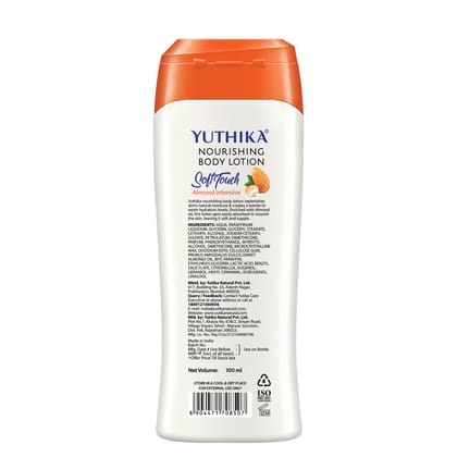 Yuthika Almond Body Lotion for Dry Skin 100ml Pack of 2, Non-Greasy Fast Absorbing & Long Lasting Nourishing Body Lotion