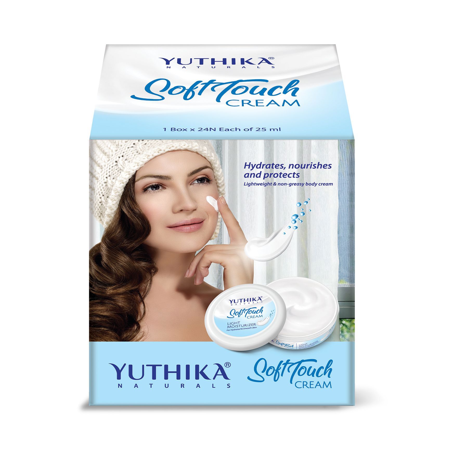 Yuthika Soft Touch Cream 25ml Pack of 24, Light Moisturizer for face, Hand, Body, Dry Skin Moisturizer for Winter