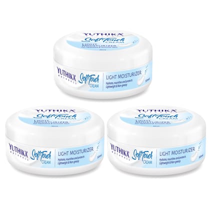 Yuthika SoftTouch Moisturizer for Face Body Hand, Dry Skin Moisturiser, Instant Hydration, Winter Cream 50ml Pack of 3