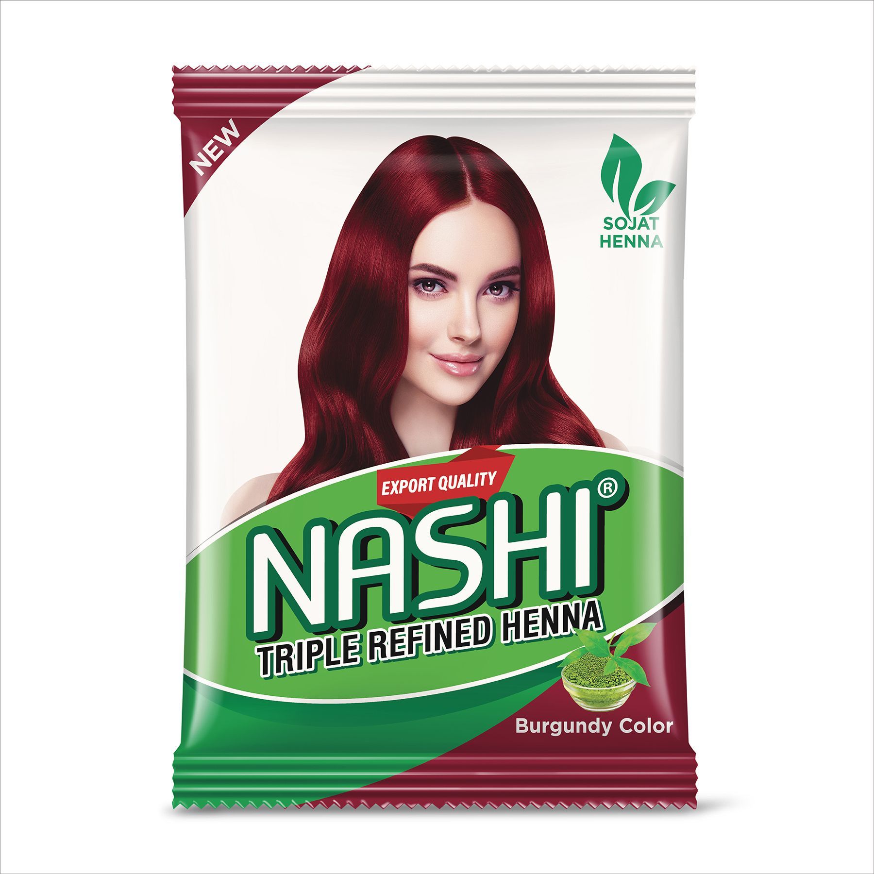 NASHI Triple Refined Henna Powder, Henna Hair Colour for Men and Women Burgundy Red 500g