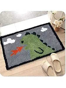 AAZEEM Attractive Cotton Abstract Anti-Slip Doormat 16 X 28(Green)