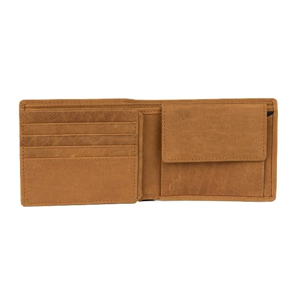 Brown Leather Bifold Wallet for Men with RFID Blocking Technology