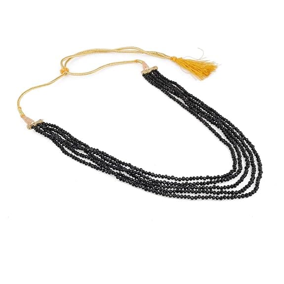 Manbhar Gems - Crystal Gemstone Beads Necklace Set for girl and Women 5 layer Mala With Stud Earring stylish traditional Beaded Fashion jewellery