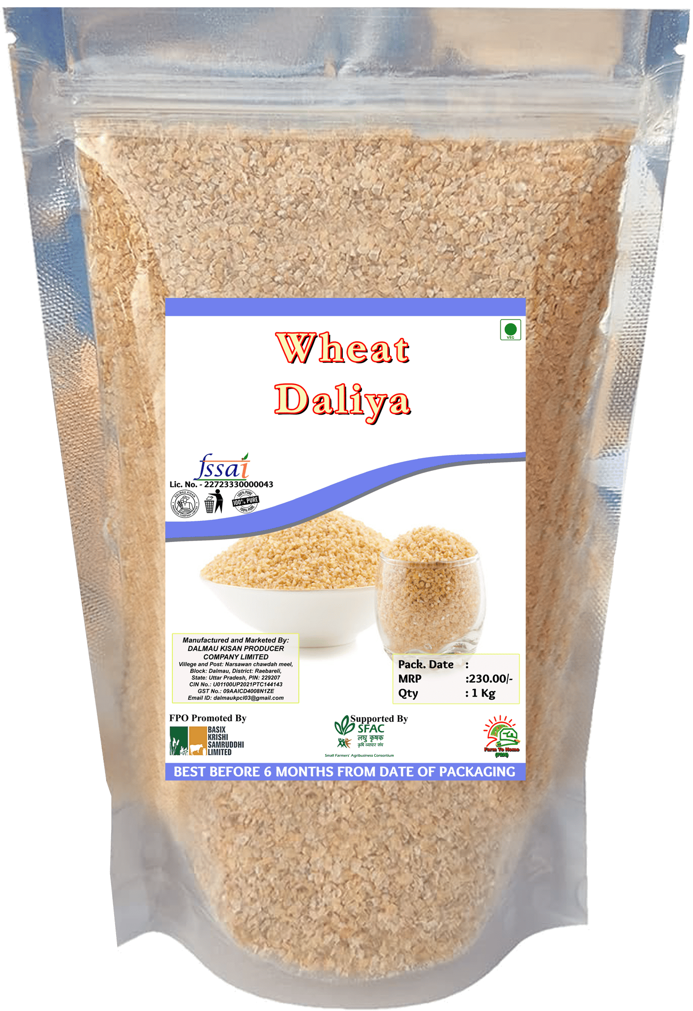 Wheat Daliya 1Kg - 100% Pure & Natural