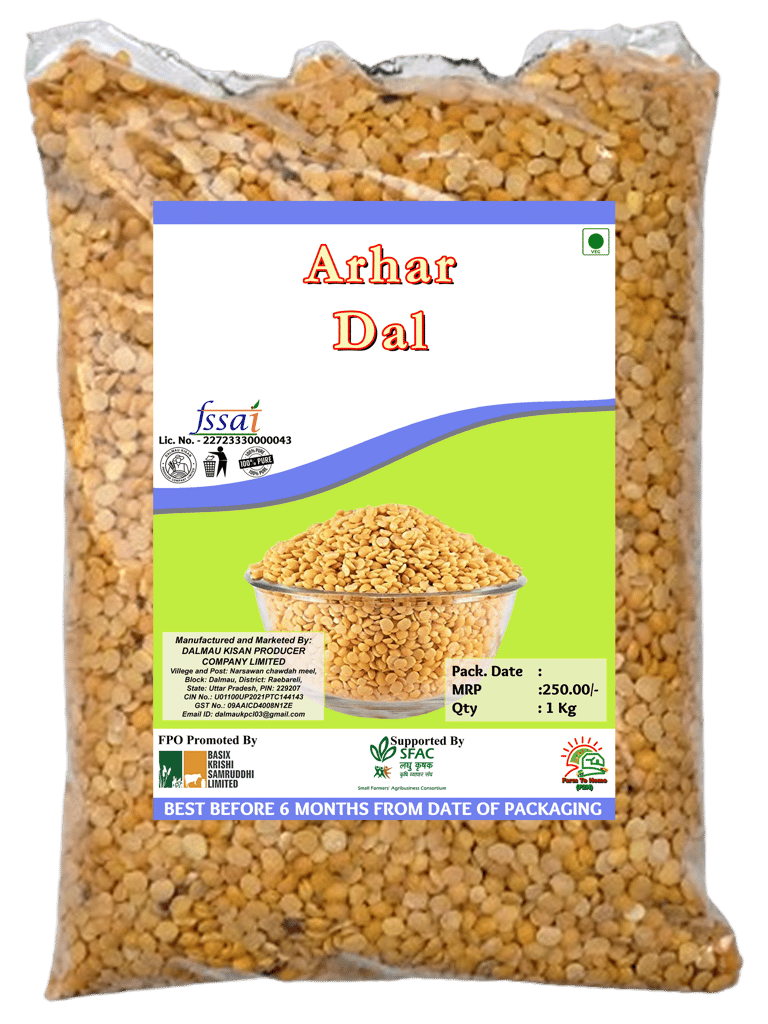 Arhar Dal, 1 Kg, 100% Pure, FSSAI Approved, Best Before 6 Months from Date of Packaging (pack of 2) (pack of 2)