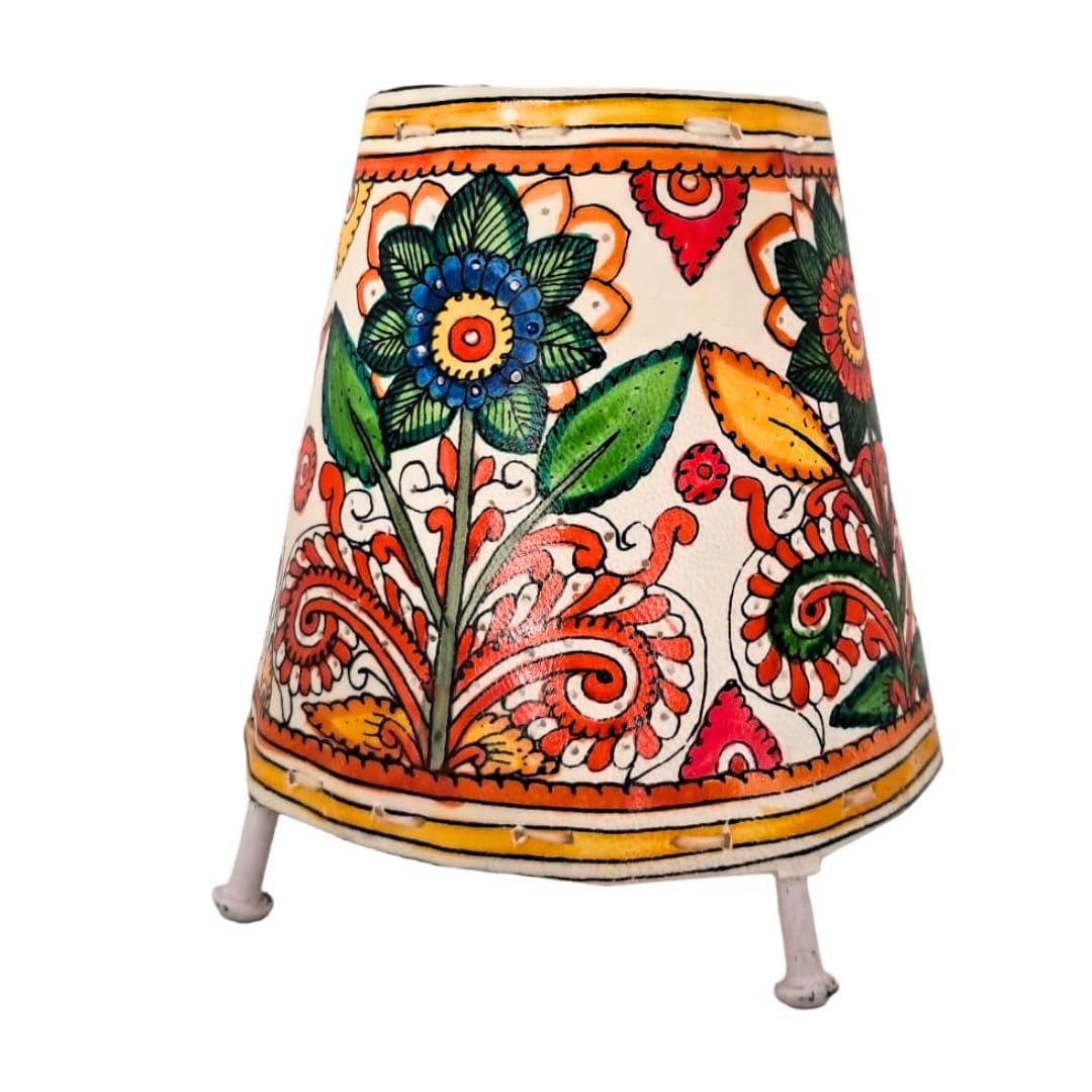 Lepakshi Handicrafts Leather Puppetry Lamp Shades Flower Design