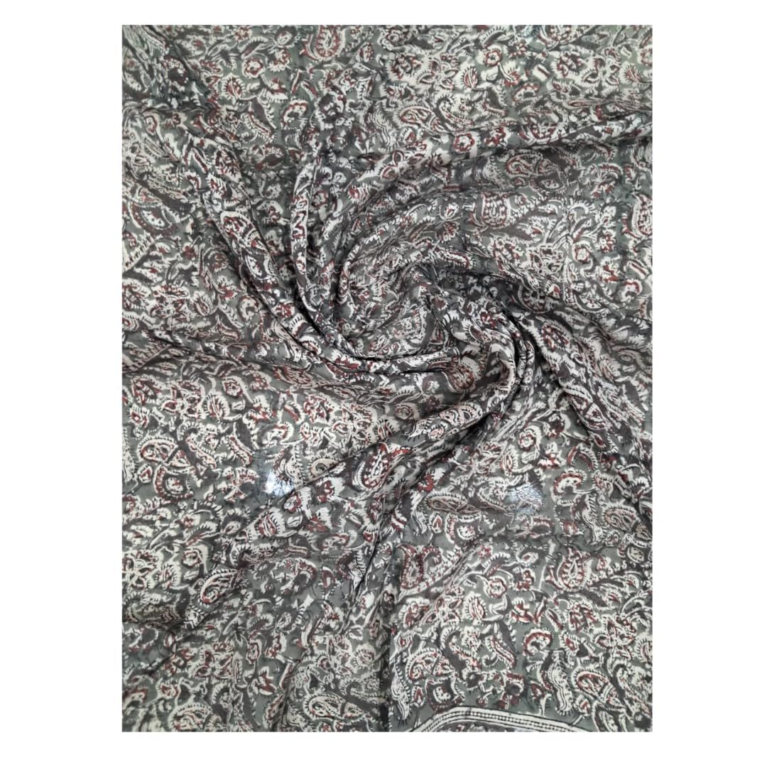 Lepakshi Handicrafts Kalamkari Block Print Saree (Mangalagiri Cotton Silk) (11)