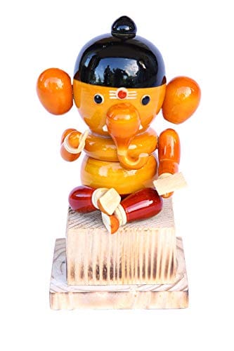 Lepakshi Handicrafts Home Decorative Wooden Etikoppaka Kid Vidya Ganesh