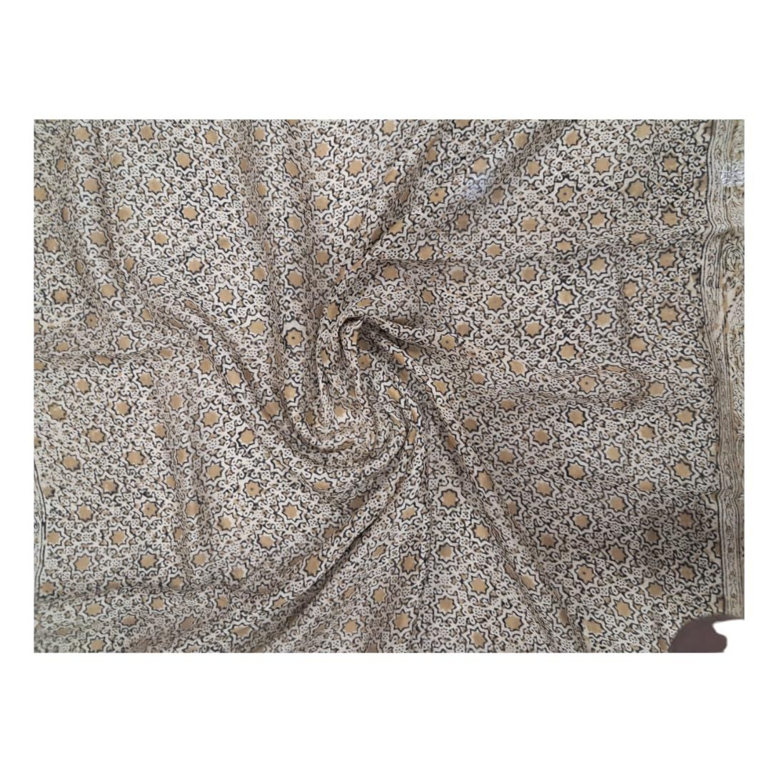 Lepakshi Handicrafts Kalamkari Block Print Saree (Mangalagiri Cotton Silk) (5)