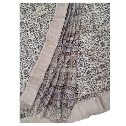 Lepakshi Handicrafts Kalamkari Block Print Saree (Mangalagiri Cotton Silk) (3)