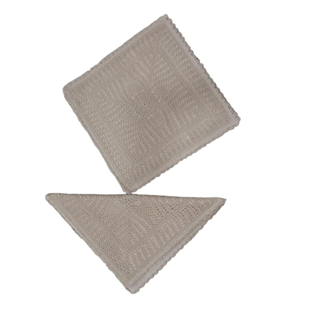 Lepakshi Handicrafts Home Decorative Crochet Lace Cution Covers Set of 2