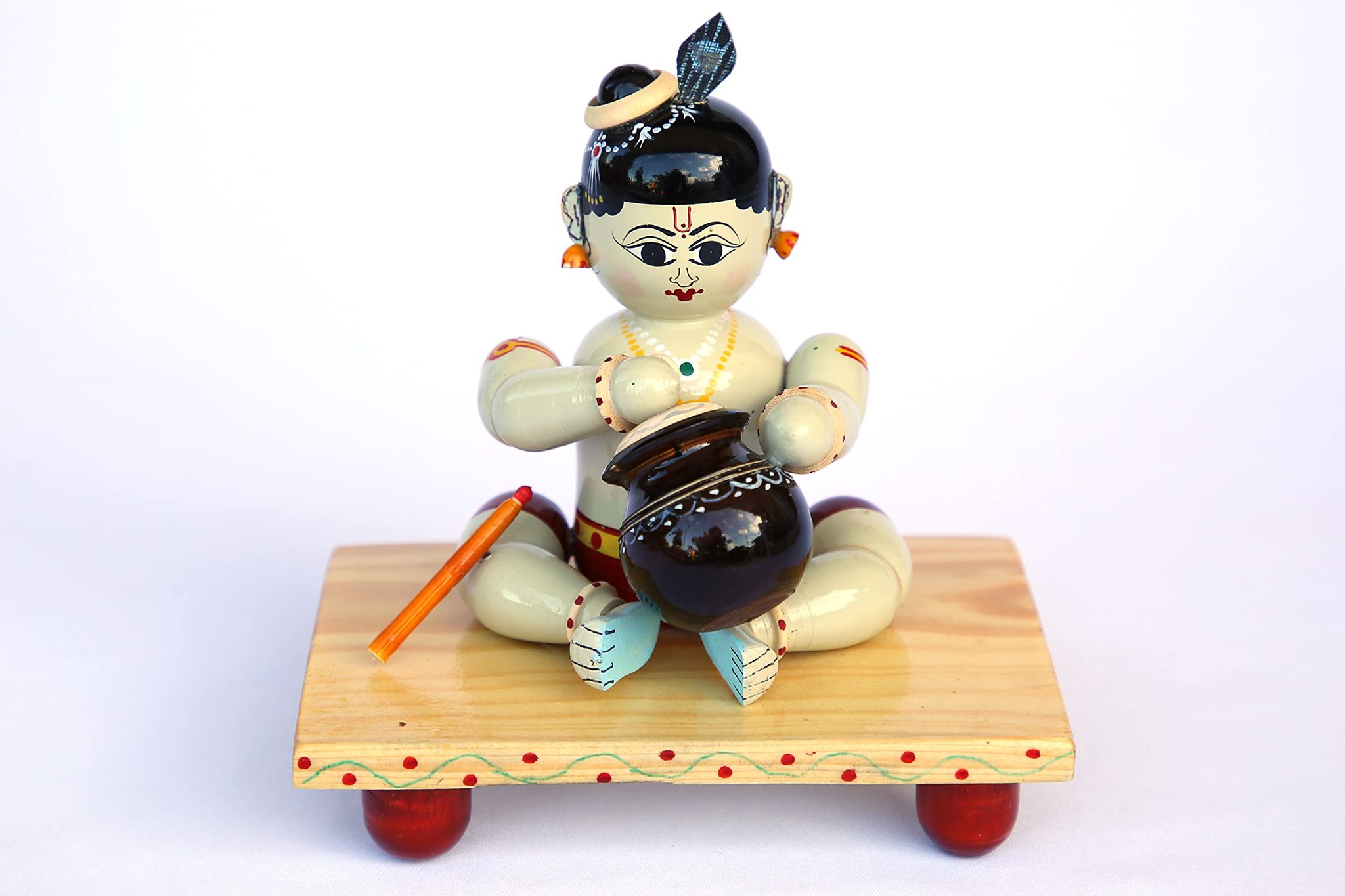 Lepakshi Handicrafts Wooden Etikoppaka Venna Krishna