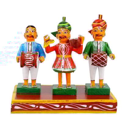 Lepakshi Handicrafts Wooden Home Decorative Kondapalli Burra Katha Set, Natural Colors,