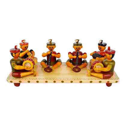 LLepakshi Handicrafts Etikoppaka Sannai Melam 6 Dolls Set - Handcrafted Traditional Wooden Decor and Gift (Multicolor, 12.5 x 4.5 x 3.5 Inches)�