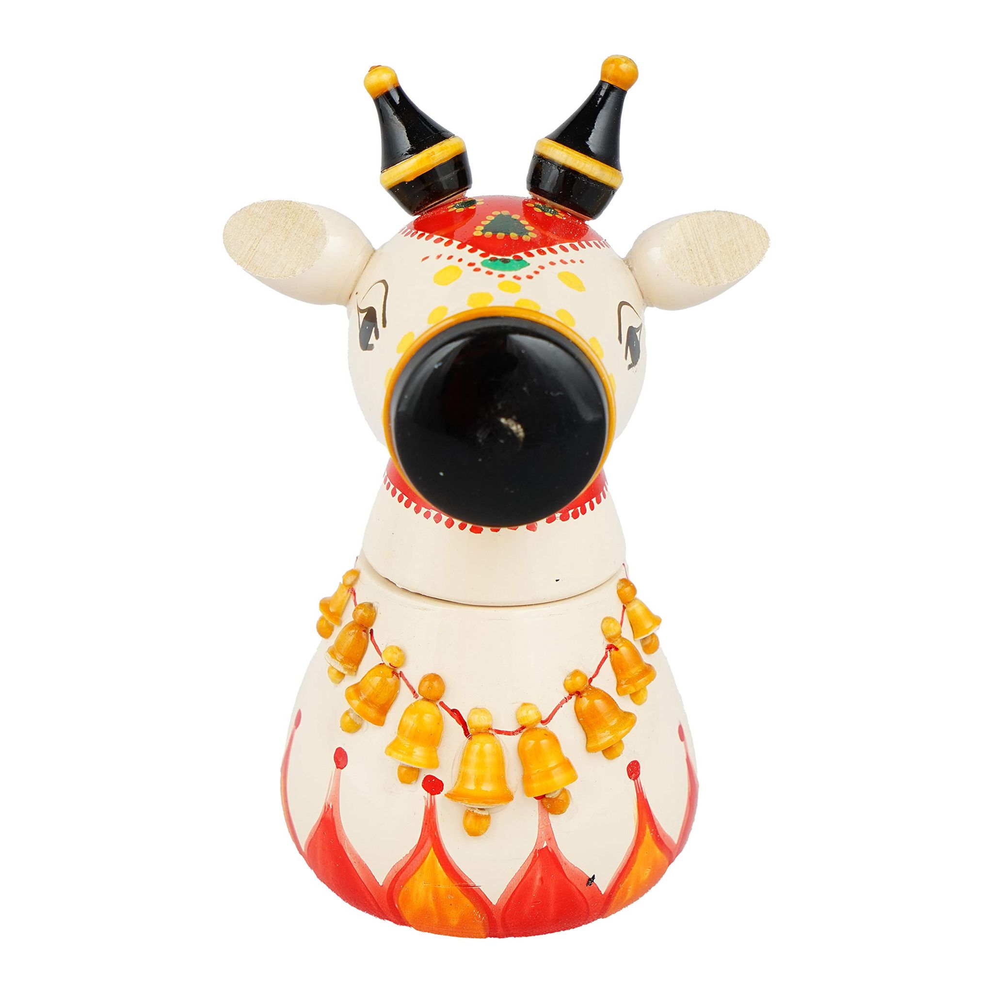 Lepakshi Wood Etikoppaka Toys Figurine, 2.1/2 x 2 x 31/2, Multicolour, 1 Piece