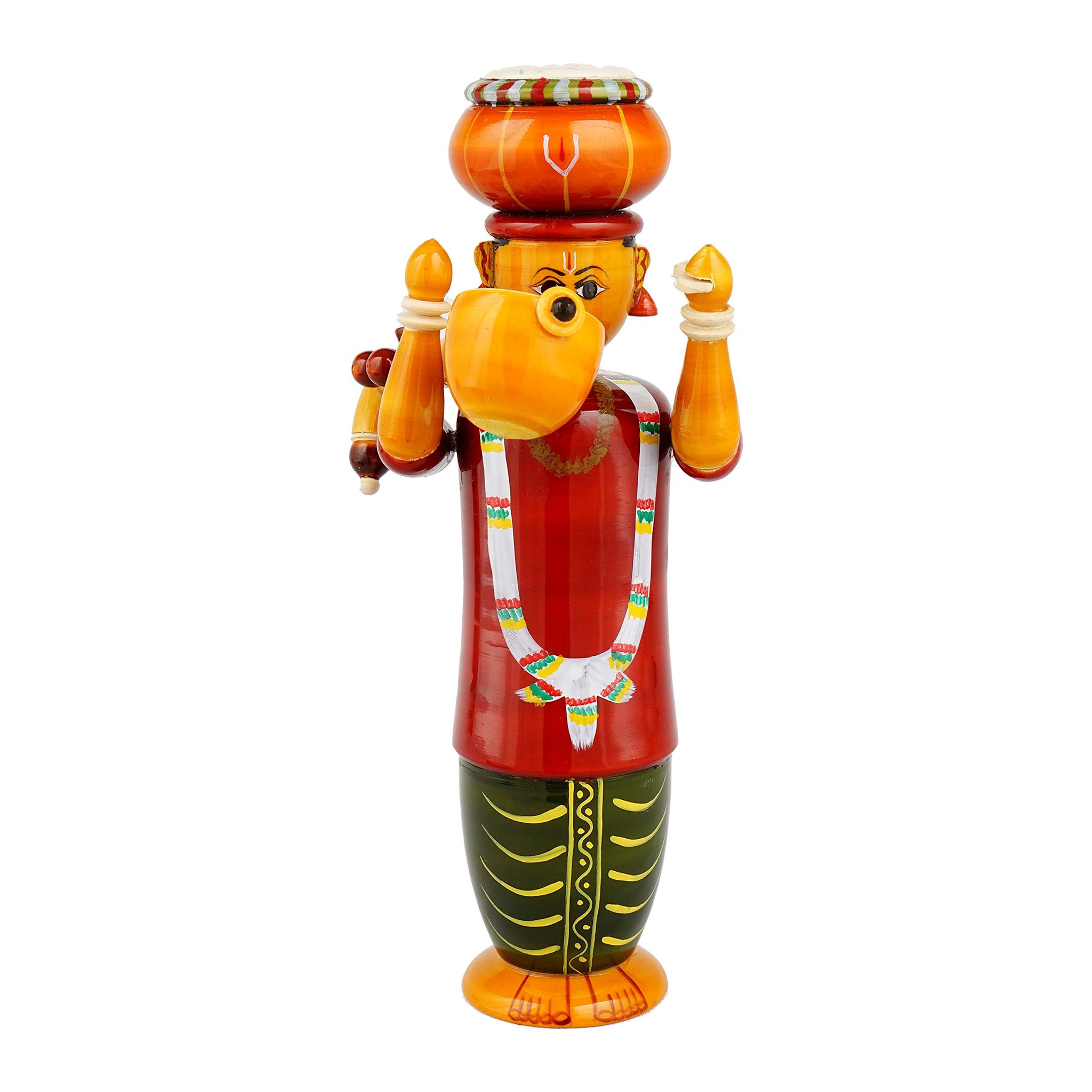 Lepakshi Handicrafts Etikoppaka Haridasu - Traditional Handcrafted Wooden Decor (2.5 x 1.5 x 8 inches, Multicolor)