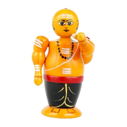 Lepakshi Handicrafts Etikoppaka Pantulu Dolls - Handcrafted Wooden Decor and Gift Item (3 x 2 x 4.1/4 inches, Multicolor)