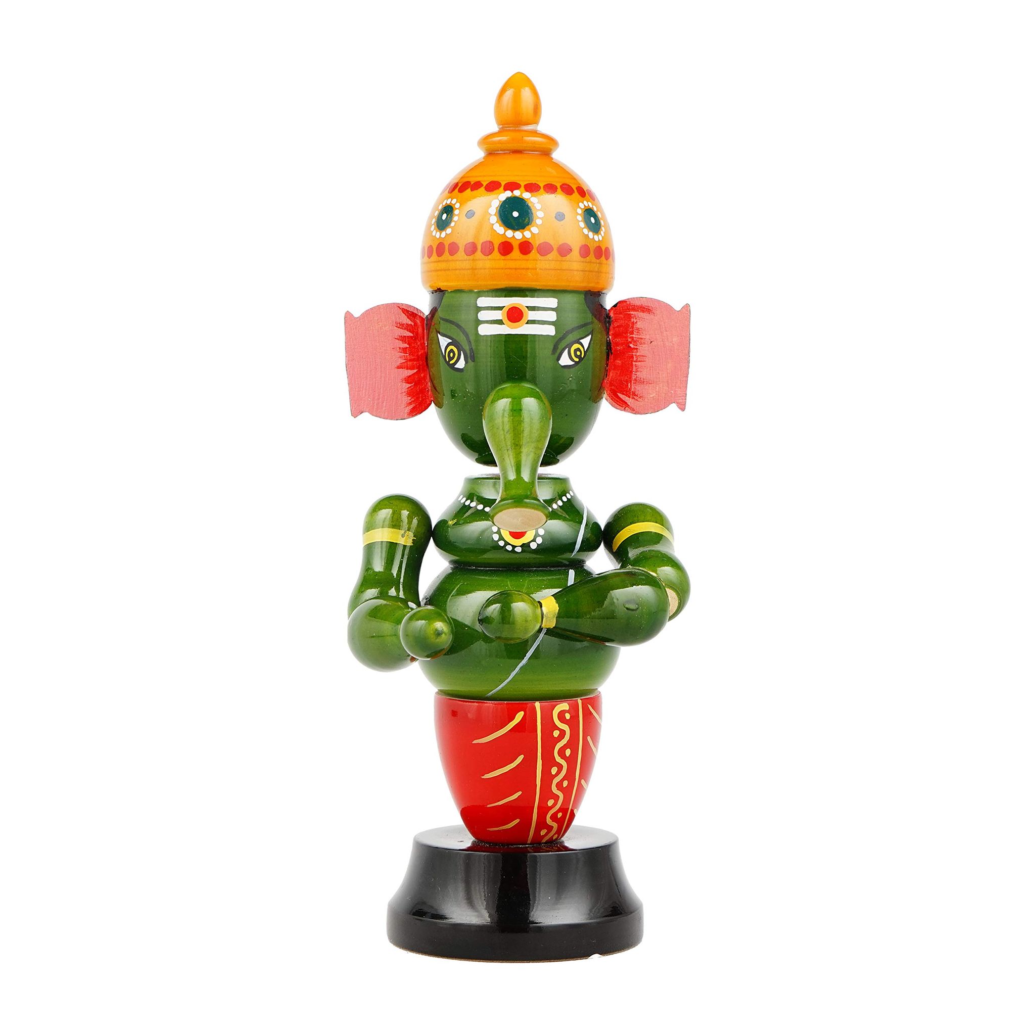 Lepakshi Handicrafts Wooden Etikoppaka Natraj Ganapathi