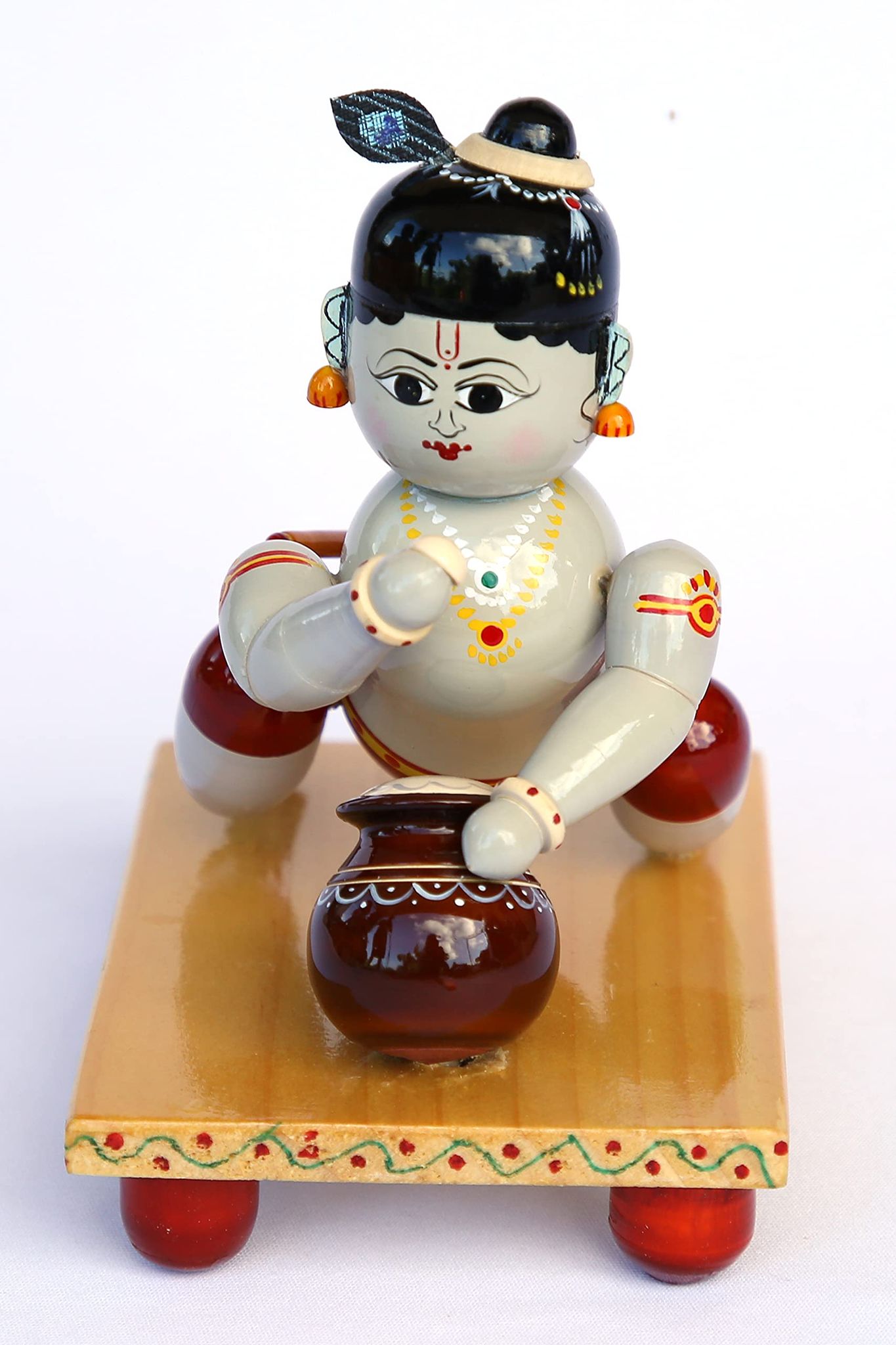 Lepakshi Handicrafts Wooden Etikoppakas Crawling Krishna