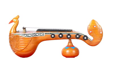 Lepakshi Handicrafts Jack Wood Bobbili Peacock Veena - 17 Inch Decorative Miniature Musical Instrument Lepakshi Handicrafts Jack Wood Bobbili Peacock Veena - 17 Inch Decorative Miniature Musical Instrument